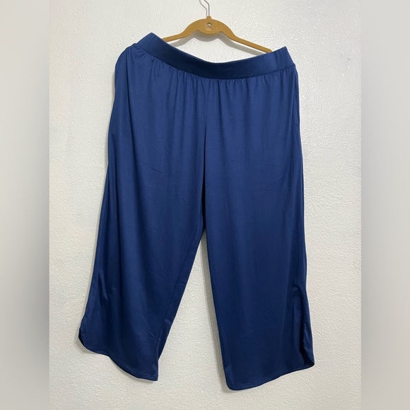 Koolaburra By UGG Cozy Pajama Set Women’s Size M Blue Cropped Wide Leg Pant - Picture 7 of 9